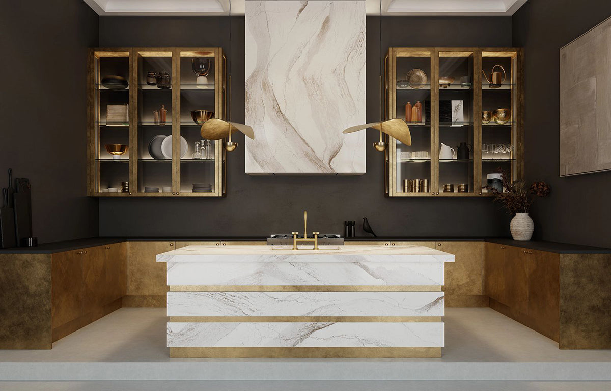 WINDSOR BRASS SATIN RIDGE™ Cambria Quartz | Grandeur Series