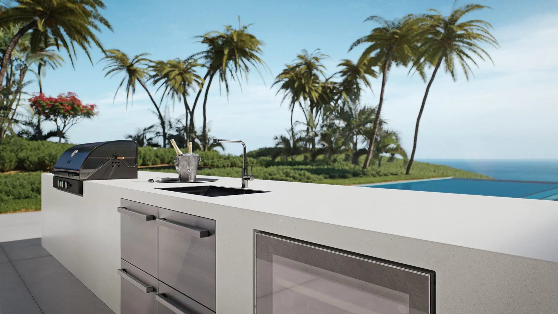 405 Midday Caesarstone Quartz Countertop | Outdoor Collection