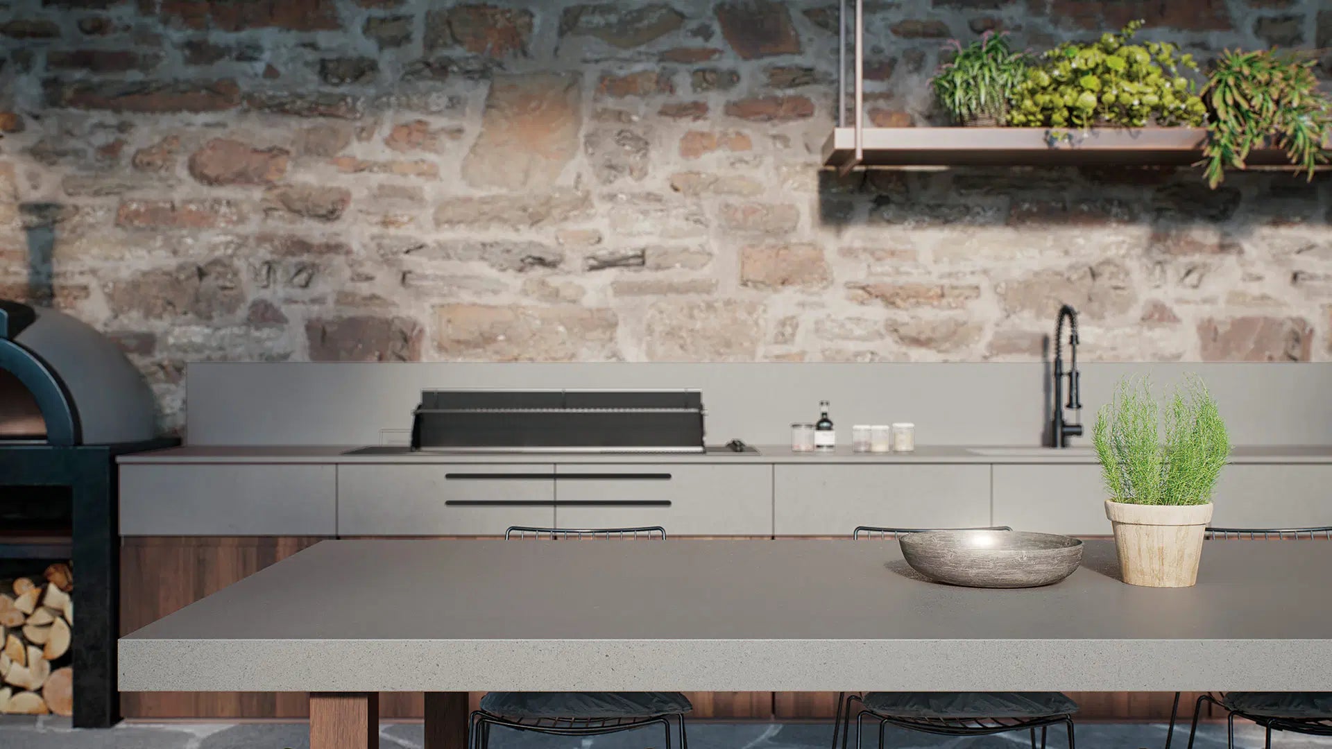 406 Clearskies Caesarstone Quartz Countertop outdoor kitchen