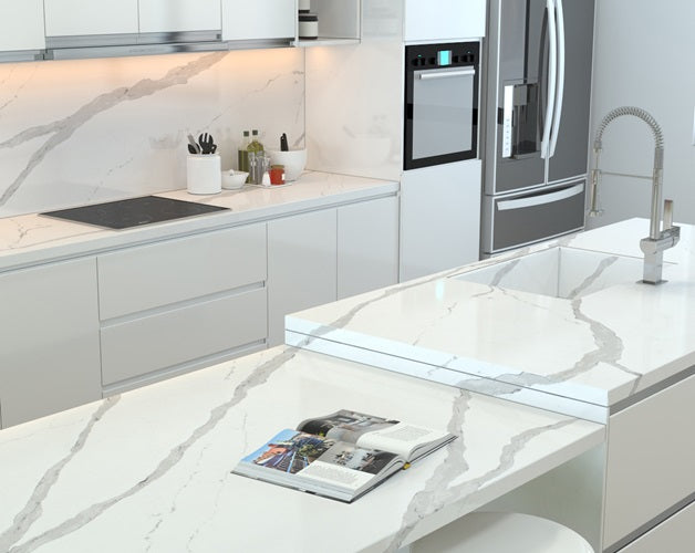 Arabescato BQ8912 Vicostone Quartz kitchen countertops