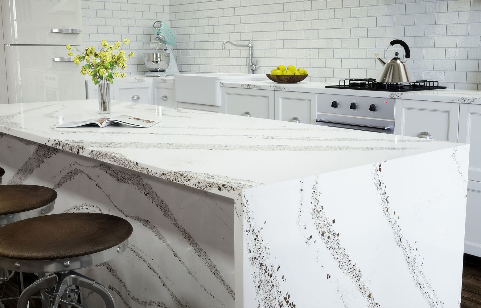 ANNICCA Cambria Quartz | Luxury Series waterfall island