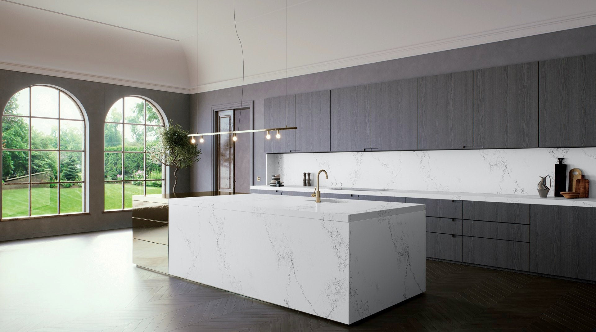 empire white island with full backsplash kitchen countertops