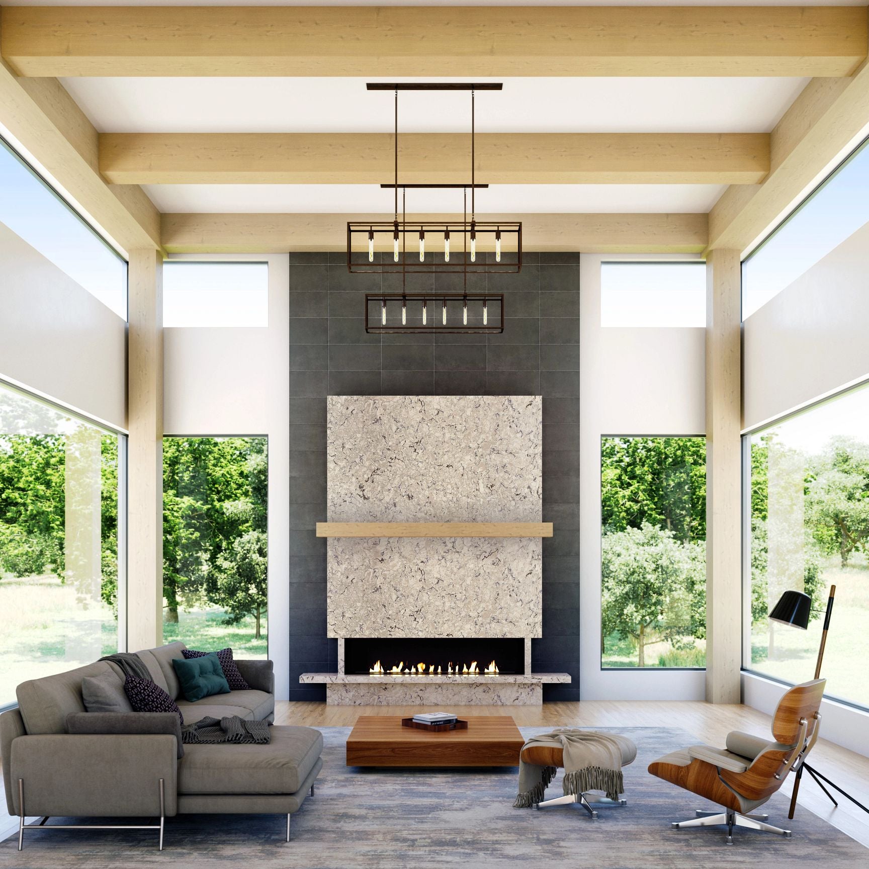 HALEWOOD Cambria Quartz fireplace wall
