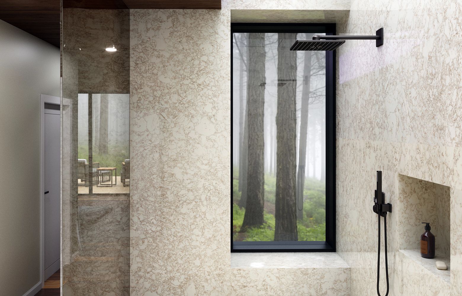 HERMITAGE Cambria Quartz shower walls