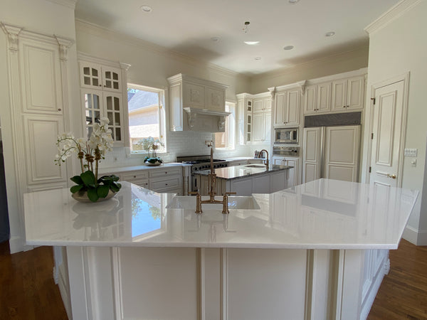 Flawless White Marble Kitchen Countertop, FLOWER MOUND, TX