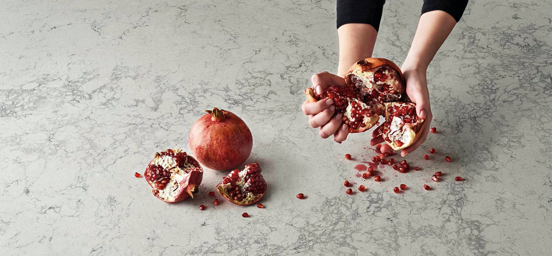 montblanc caesar stone slab with pomegranate