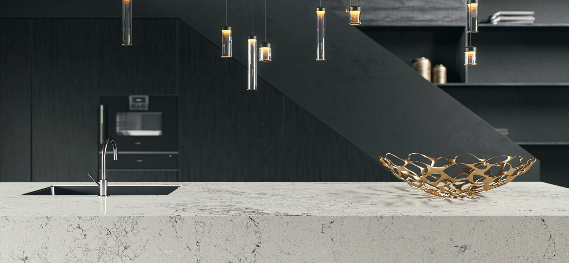 waterfall island from montblanc caesarstone slab