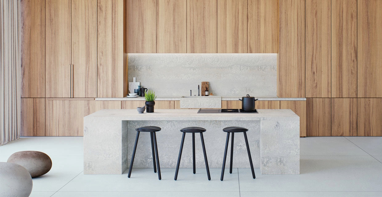primordia kitchen island with waterfall