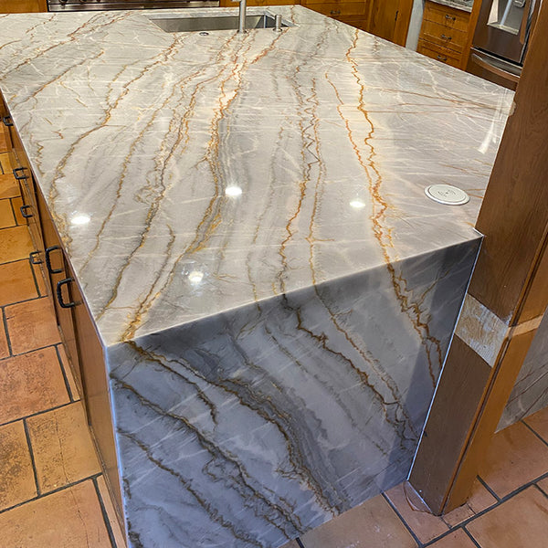 Super White Quartzite Kitchen Countertops Project in Allen, TX – Granite  Republic