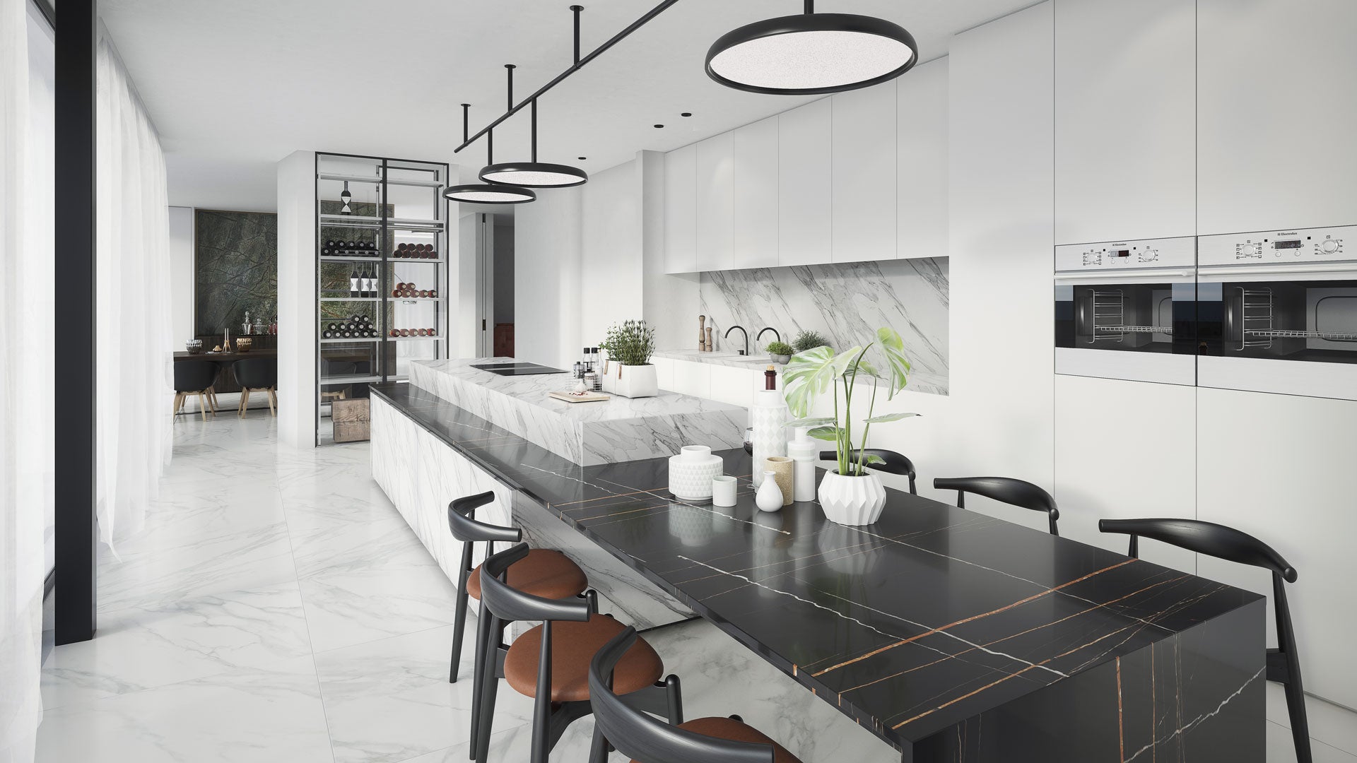 waterfall marble countertops