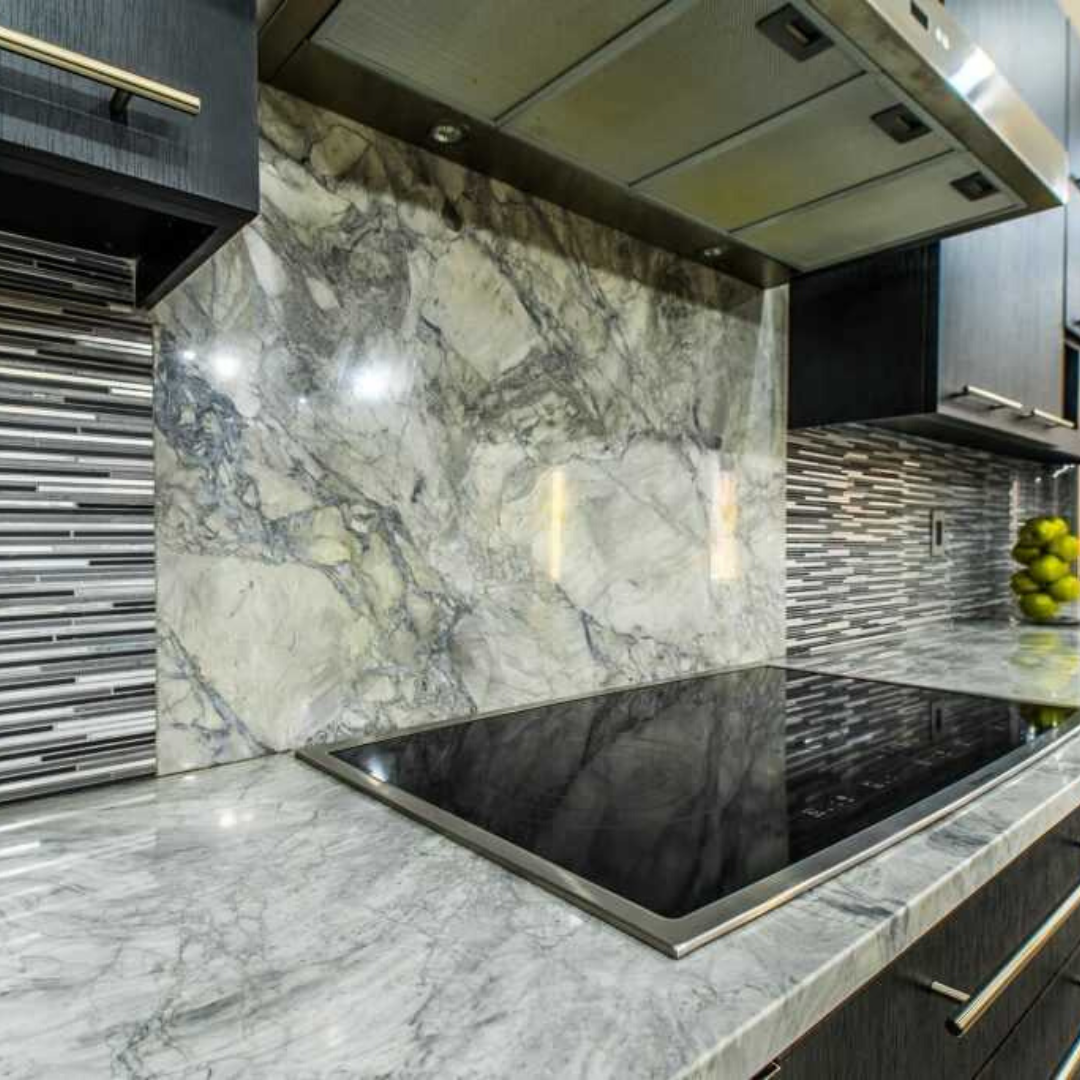 Super White Quartzite Kitchen Countertops Project in Allen, TX