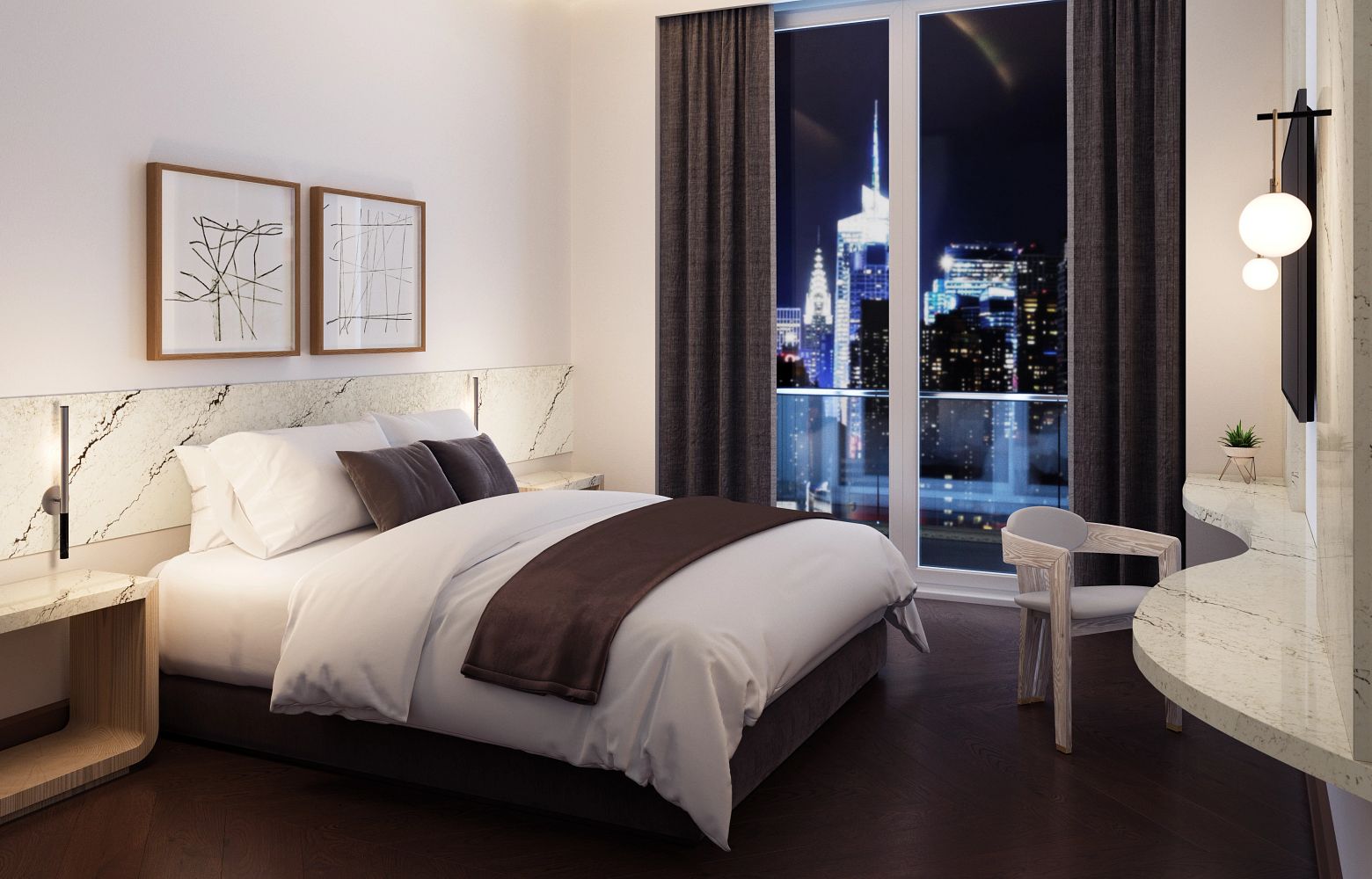 Cashel cambria quartz headboard in the bedroom