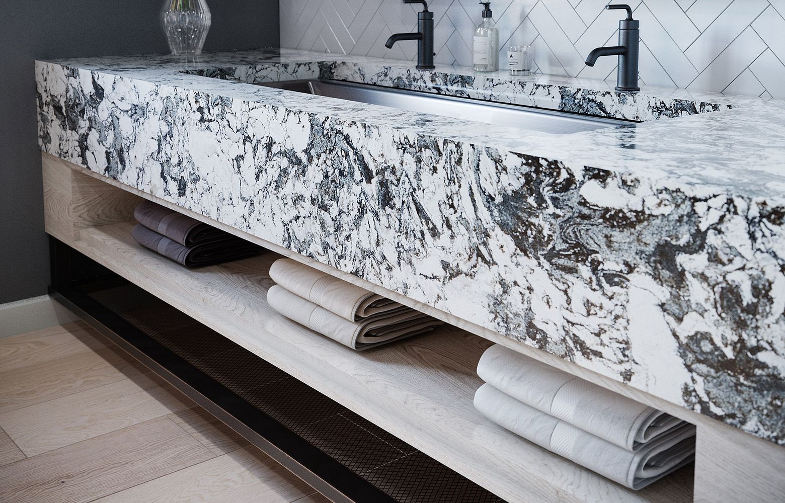HUNTLEY Cambria Quartz bathroom countertops