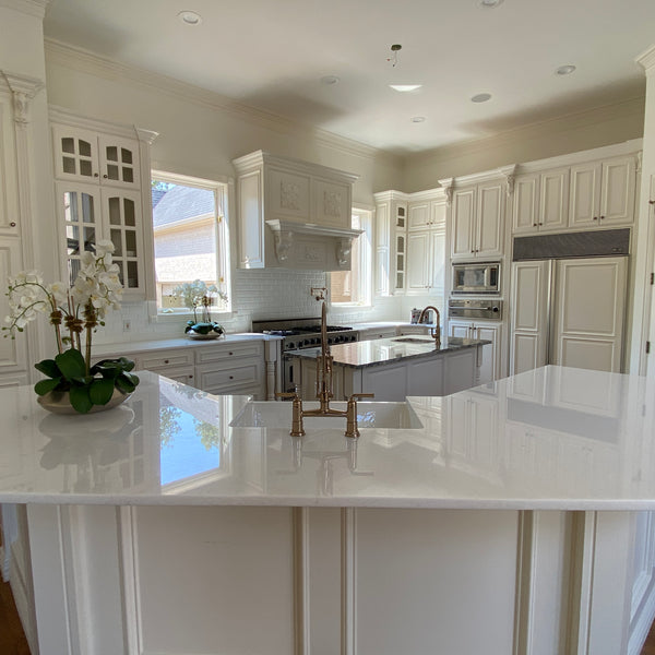 Rhino White Marble Kitchen Countertops in McKinney, TX – Granite Republic