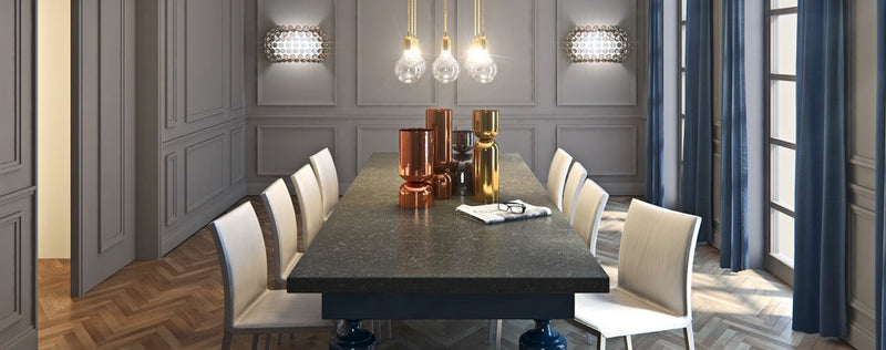 dining table from piatra grey caesarstone quartz