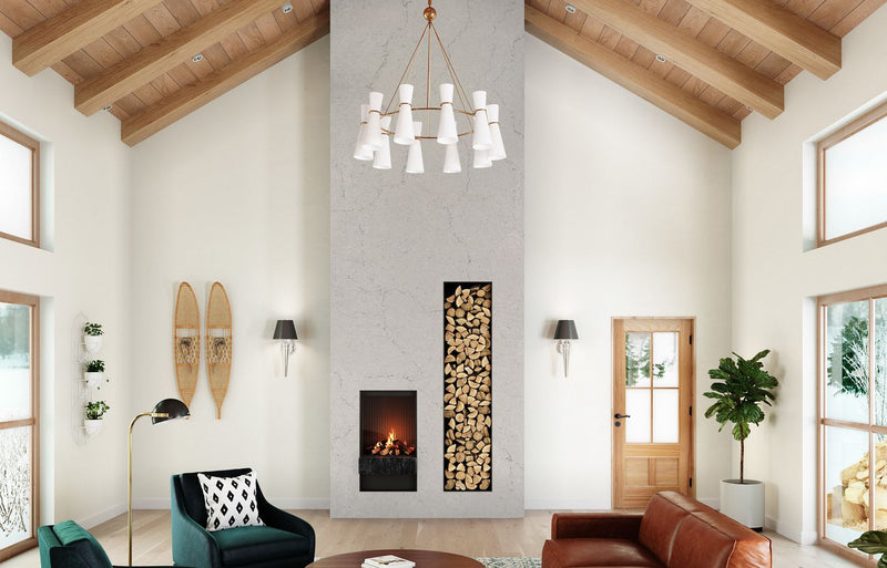 ST. GILES Cambria Quartz fireplace wall
