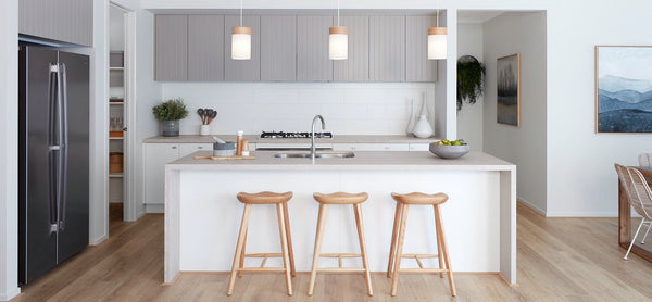 white kitchen with tops concrete countertops