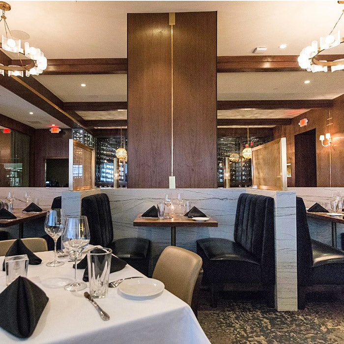 macaubas white quartzite booth in kirbys steakhouse