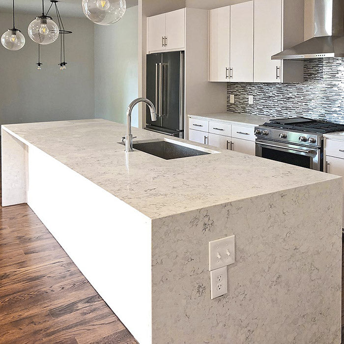 Waterfall Quartz Countertop Rounded Waterfall Quartz