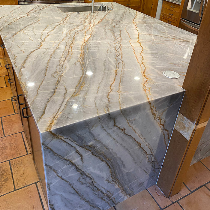 Epsilon Blue Quartzite Kitchen Countertops Project in Park Cities, TX