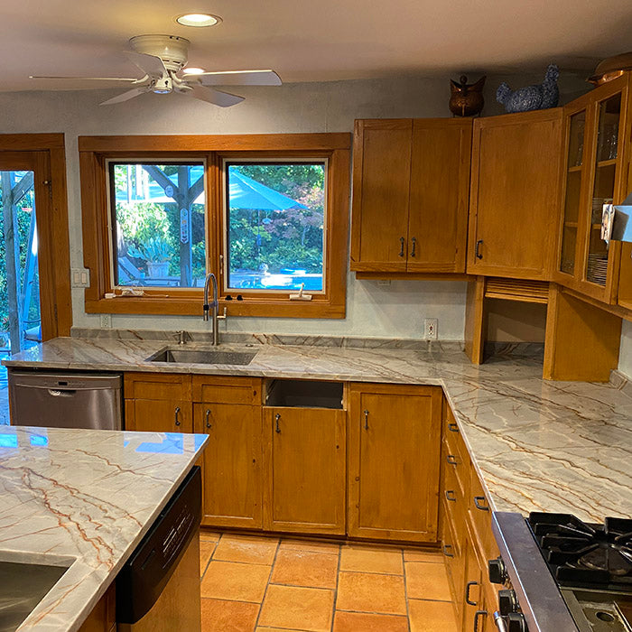 Epsilon Blue Quartzite Kitchen Countertops Project in Park Cities, TX