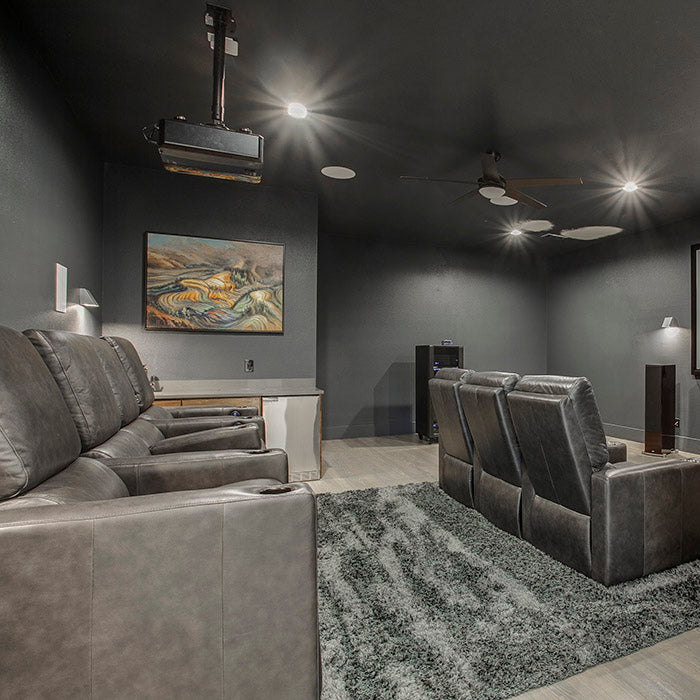 quartz bar countertops in theater room